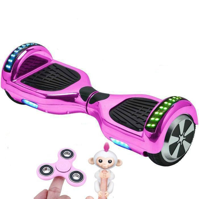 2020 APP ENABLED PINK Chrome Hoverboard with Bluetooth Speaker - SWEGWAYFUN